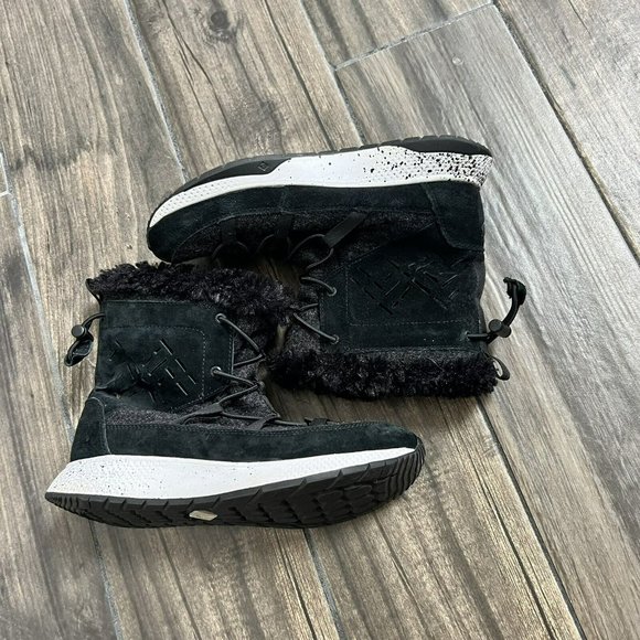 Sperry Women's 7 Seas Submariner Boots Wool Leather Black White Size 7.5M - Picture 2 of 7